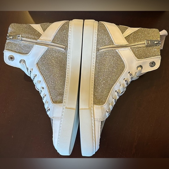 NWOB - ZV1747 High Flash Sneakers Size 38 Hightops Silver MSRP $448 Sparkle 7 - Picture 7 of 14